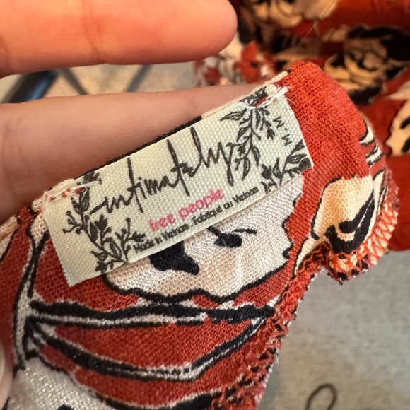 Free People Bring it Back Rust Red Floral Print Mini Dress Size Medium - Picture 5 of 5